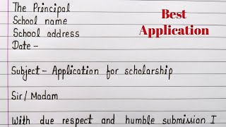 An application to principal for scholarship in english [upl. by Elihu]