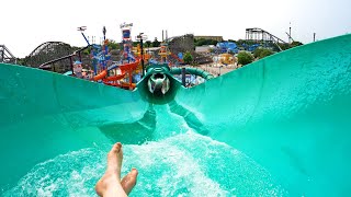 Fast Waterfall Slide  Riptide at Hersheypark Boardwalk [upl. by Nyrac]