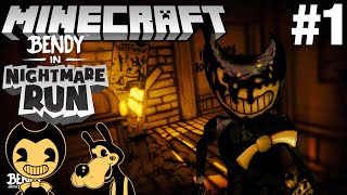 Bendy in Nightmare Run in Minecraft Part 1  Map Showcase [upl. by Edora]