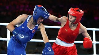 Chang Yuan secure Olympic gold for China by beating Turkeys Hatice Akbas bantamweight Womens 54kg [upl. by Yenar]