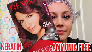 Dying my hair with Revlon 34 deep burgundy at home [upl. by Adnolaj]