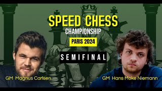 Speed Chess Championship 2024  SEMIFINALS  Magnus Carlsen vs Hans Moke Niemann [upl. by Astto221]