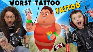 FAT DUDES amp TATTOOS I LOST 350lbs in under 20 Minutes FGTeeV INK INC  Fit the Fat [upl. by Niccolo327]