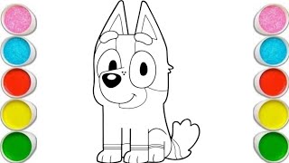 drawing and colouring cute Bluey 🐶🐕🐶🐕Kids Drawings and colouringCartoon drawing 🐶🐶🐕🐰🐎 [upl. by Ijneb]