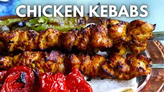 Turkish Chicken Shish Kebab  Succulent Chicken Skewers  ASMR COOKING [upl. by Rapsag33]