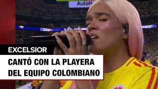 Karol G canta el Himno Nacional de Colombia en la final de la Copa América [upl. by Rriocard463]