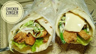 Zinger Shawarma Recipe Without Oven Homemade Bread  Chicken Shawarma [upl. by Claude]