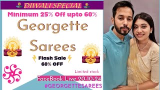 25 to 60 OFF on Georgettes Sarees for Diwali 20 10 24 [upl. by Witte775]