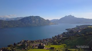 4K Weggis Vierwaldstättersee Luzern SWITZERLAND アルプス山脈 [upl. by Karlotta]