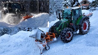 Winterdienst beim LU DENGG mit Fendt amp Valtra  Schneeräumen auf Forststraßen in den Bergen  Hydrac [upl. by Meesak]