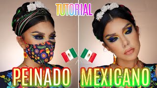 🇲🇽PEINADO Trenzas Frida INVERTIDAS patrio mexicano  auroramakeup [upl. by Oigufer]