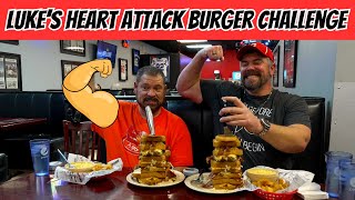 Lukes Breakfast and Burgers Heart Attack Challenge with Randy Santel [upl. by Maker]