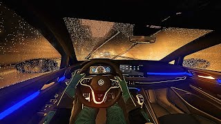 VW Golf 8 R Late Rainy ASMR Night Drive POV  Assetto Corsa [upl. by Elsey575]