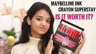 NEW MAYBELLINE SUPERSTAY INK CRAYON  REVIEW amp SWATCHES [upl. by Clayborne]