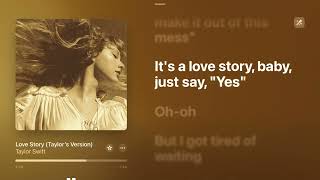 Love Story Taylors Version Karaoke Version — Taylor Swift [upl. by Cannice959]