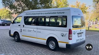 South Africa’s first retrofitted electric minibus taxi exceeds expectations  VOANews [upl. by Luckett]