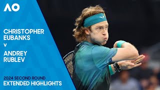 Christopher Eubanks v Andrey Rublev Extended Highlights  Australian Open 2024 Second Round [upl. by Melisande]