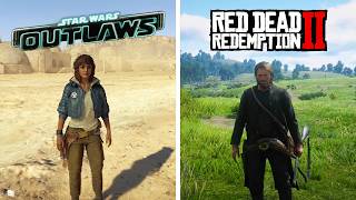 Star Wars Outlaws vs Red Dead Redemption 2  Physics and Details Comparison [upl. by Garling681]