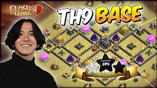 Th9 base with copy link amp proof replay Clash of clans [upl. by Xylina]