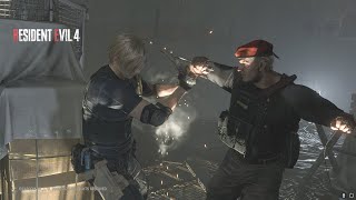 Resident Evil 4 Remake How to fight Krauser on Professional 1st encounter CQC guide [upl. by Eiffub]