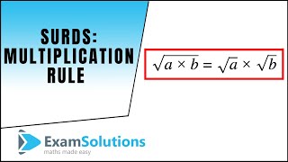 Surds  multiplication rule tutorial 1  ExamSolutions [upl. by Aehsa]