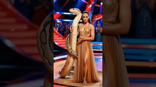 Girl dancing with Desert kingsnake AGT fusion live agt shorts [upl. by Madian]