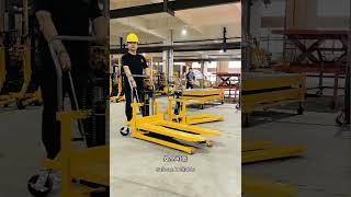 hydraulic pallet jack 15ton hand operated scissor lift manual hydraulic adjustable pallet truck W [upl. by Obla691]