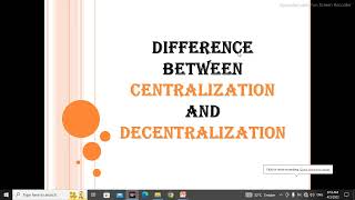 DIFFERENCE BETWEEN CENTRALIZATION AND DECENTRALIZATION  Centralization and Decentralization  Urdu [upl. by Salas]