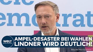 LANDTAGSWAHLEN Desaster in Thüringen und Sachsen FDPChef Christian Lindner äußert sich zur Ampel [upl. by Erbma]