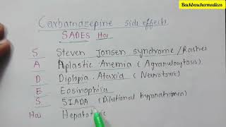 Carbamazepine side effects  pharmacology mnemonics backbenchermedicos [upl. by Nivre]