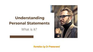 Personal Statement  AEC Science  Dr Premanand M E  aeconlinein  personalstatement [upl. by Abba]