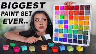 I Tested The Worlds LARGEST Jelly Gouache Paint Set [upl. by Omissam]