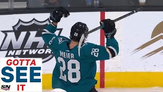 GOTTA SEE IT Timo Meier Scores Fifth Goal Of Game With Filthy ToeDrag Snipe [upl. by Gard522]