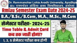 rmlau exam date  rmlau ugpg exam date 202425  rmlau news today  rmlau exam time table 2024​25 [upl. by Pals]