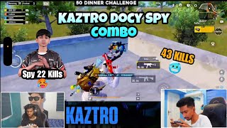 Kaztro Spy Docy Combo 🔥  50 Dinner Challenge  Spy 🥵  BGMI  Highlights [upl. by Connell]