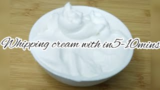 whipping cream without buttercreameggflour recipeinstant whipping creamwhipped cream frosting [upl. by Airetak890]