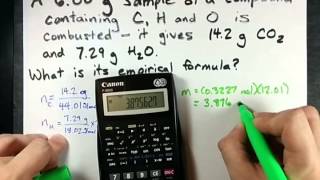 Empirical Formula from Combustion  Carbon Hydrogen AND oxygen [upl. by Airun]