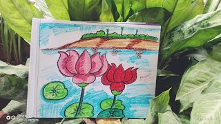 lotus flower drawing step by step  how to draw lotus flower  lotus drawingtutorials ytvedio [upl. by Akram]