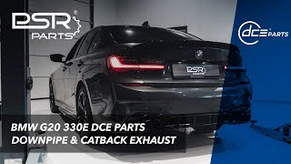 BMW G20 330e  DCE Parts 200 Cell Downpipe amp DCE Parts OPF Delete Valvetronic Catback [upl. by Lehet437]