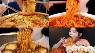 Asmr RAMEN NOODLES Eating Mukbang Compilation 🤤😋 [upl. by Tahp]