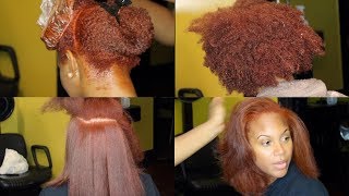 CinnamonGinger dye on Natural 4B hair  Silk Press ❤ [upl. by Marteena]