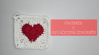 Serduszko z szydełkowych kwadratów [upl. by Alduino]