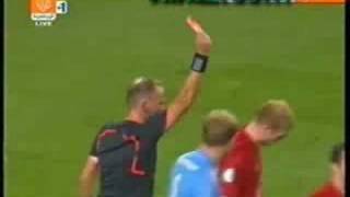 Scholes handball volleyballshot  Red card [upl. by Ahsini554]