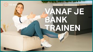 Zittende buikspieroefeningen voor thuis  Buikspieren trainen vanaf je bank  The Joy workout [upl. by Nylatsirhc]