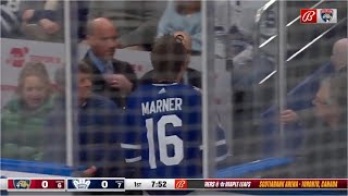 Mitch Marner Goes To Locker Room After Puck To Face [upl. by Aihselef]