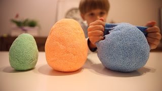 Fun Toys Eggs in Kinetic Foam [upl. by Sadye]