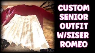 CUSTOM SENIOR SZN OUTFIT  SISER ROMEO  SWEATSHIRT amp SKIRT  LAYERING GLITTER HTV [upl. by Bax404]