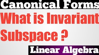 1 What Is Invariant Subspace [upl. by Trueblood]