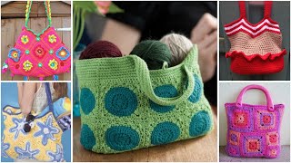 Granny crochet squareflower pattern bagshoulder baghandbag designs [upl. by Ahsieker]