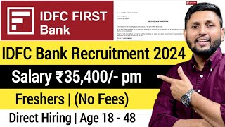 IDFC Bank Recruitment 2024  Bank Job Vacancy 2024  IDFC Bank Job Vacancy 2024  Bank Jobs 2024 [upl. by Arleta]